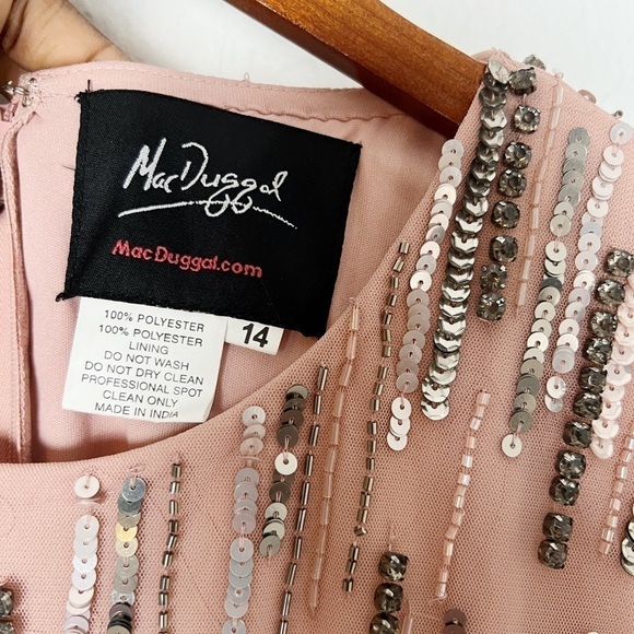 Mac Duggal Beaded Flutter Sleeve Gown - Picture 9 of 10